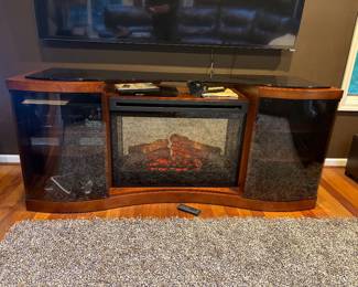 entertainment center w electric fireplace heater
