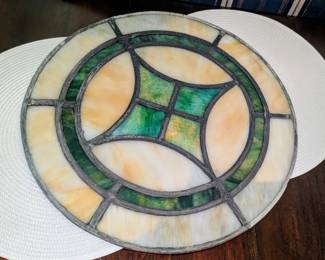 Round piece of stained glass