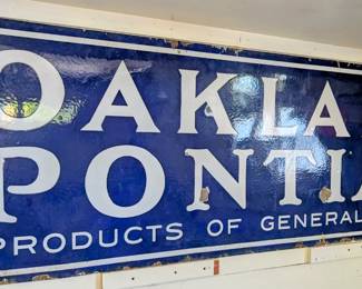 Rare! Oakland Pontiac products of general motors porcelain sign.