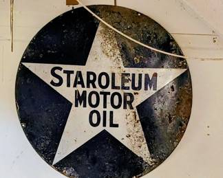 Original staroleum motor oil sign