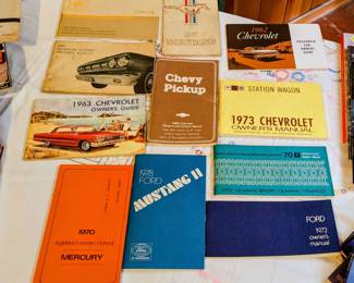 Variety of original vintage Auto manuals