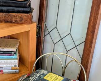Vintage stool, lead glass windows