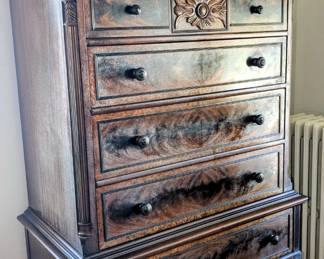 Antique highboy chest of drawers - Queen Anne/Chippendale style.