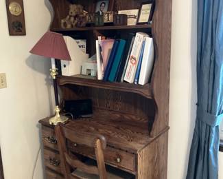 Desk with shelf on top