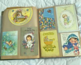 Scrapbook with vintage greeting cards