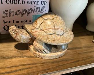 Carved marble turtle