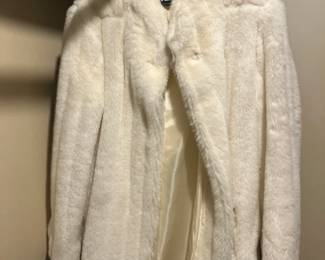 Vintage white faux fur jacket