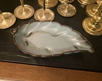 Frankoma Pottery leaf dish