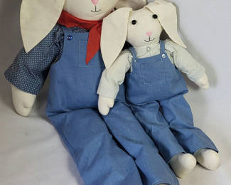 Lot 117: Vintage Handmade Stuffed Bunnies