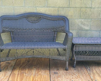 Lot 3: Full Set of Exterior Wicker Patio Furniture