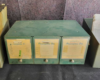 Lot 63: Vintage Lot of 3 Drug Store Metal Boxes & Files