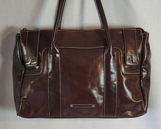 Lot 44: Vintage Anne Klein Brown Leather Tote Bag