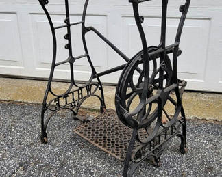Lot 47: Antique White "Tall" Cast Iron Sewing Base (#4)