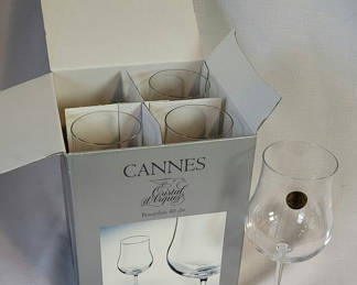 Lot 112: Cannes Cristal D'Arque Wine Glasses ☆New