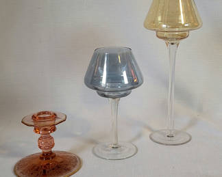 Lot 113: 3 Glass Candle Holder Lot