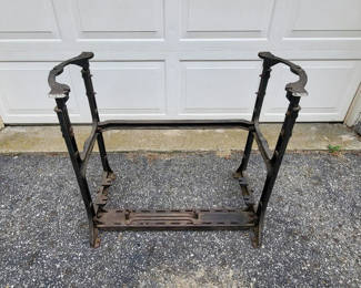 Lot 49: Antique Cast Iron Industrial Sewing Machine Base (Black #2)