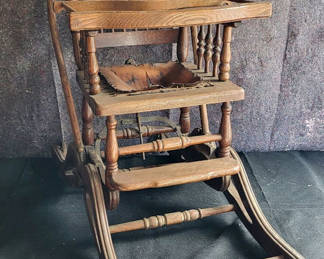 Lot 90: Antique Victorian Highchair/Stroller