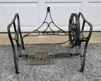 Lot 103: Antique White Cast Iron "Short" Sewing Base (#6)
