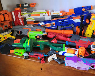 Lot 27: Huge Lot of NERF Guns & Supplies