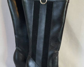 Lot 12: New High Calf Leather Boots w/Rings 8.5 (#2)