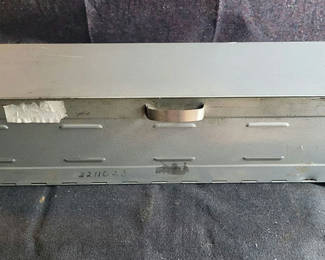 Lot 65: Vintage Drop Door Metal Storage Bin