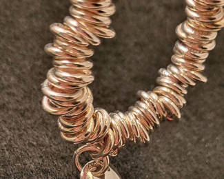 Lot 1: Tiffany .925 Silver Link Bracelet w/ Heart Charm