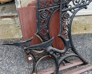 Lot 106: Antique Cast Iron School Seat