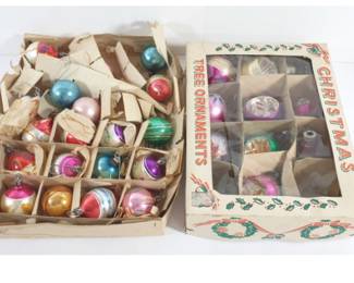1950's Poland Mercury Ornaments, Vntg Bradford Ornaments