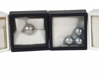 Loose 9-9.5mm Cultured Pearls in Gray, Green & Silver