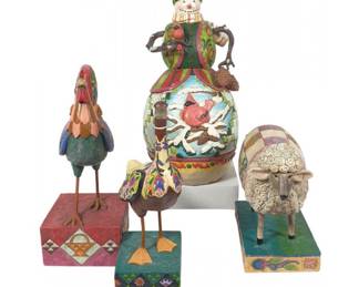 Jim Shore Holiday Snowman & Other Folk Art Figures