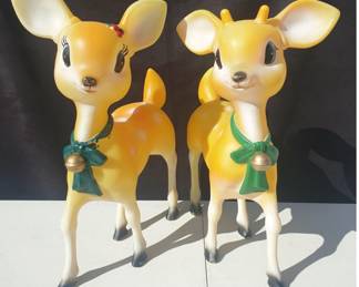 Vintage 24” Reindeer Blow Mold Pair Christmas Decor