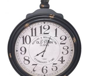 Very Large, Old Town Clocks, Distressed Metal Wall Clock
