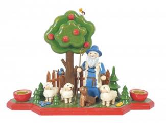 Käthe Wohlfahrt Wooden Shepherd Tealight Holder