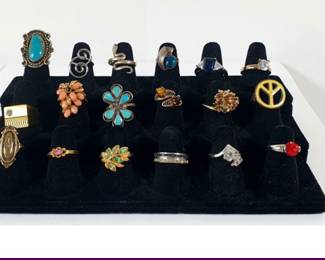 Assortment Of 18 Vintage Rings