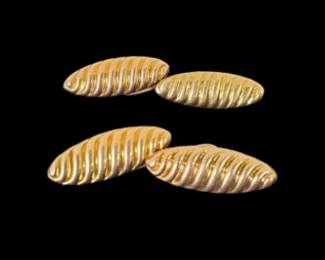 Vintage 14K Gold Textured Cufflinks – 5.16g