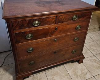 Federal Chippendale lame mahogany chest circa 1790