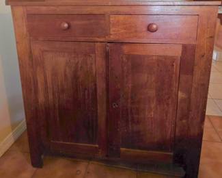 1830s primitive jelly cupboard. This would be great for a flatscreen TV.