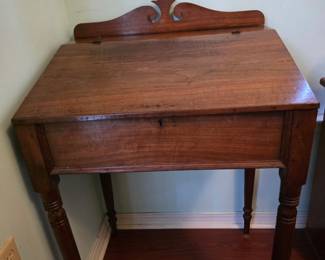 Primitive pine school masters desk front desk circa 1850s