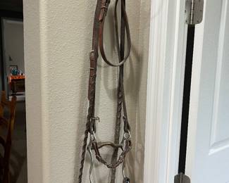 vintage western leather bridle