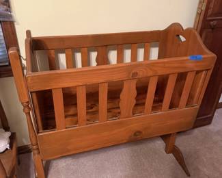Antique handmade bassinet rocker