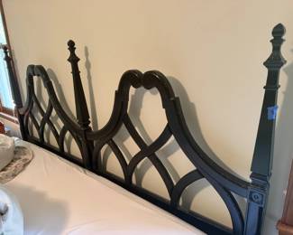 King-sized bed with adjustable mattress and box springs; includes two remotes