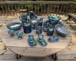 Lots of depression-era carnival glass
