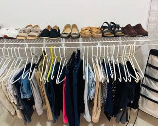 For the typical closet, add 10x the items hanging.