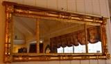Antique gilded gold leaf mantle mirror