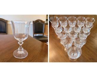 Set of fifteen Mikasa French Countryside crystal wine glasses featuring the classic clear optic design with gently flared bowls, sculpted baluster-style stems and round footed bases. The elegant French Countryside pattern offers a traditional European-inspired profile that coordinates beautifully with both formal and casual table settings. A substantial matching set of fifteen, ideal for entertaining, replacement stemware or completing an existing Mikasa French Countryside collection. Pre-owned condition with light wear consistent with age and use. Please review photographs carefully for condition and details; photographs are considered part of the description.
