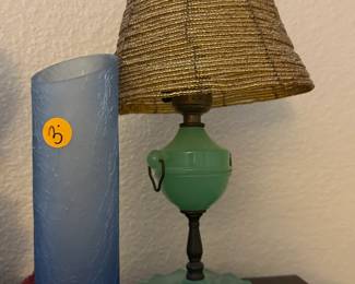 Set of 2 Jadeite Boudoir Lamps