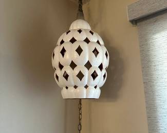 MCM Ceramic Beehive Swag Lamp