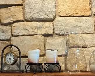 Howard Miller Small Clock And Decorative Candle Holders