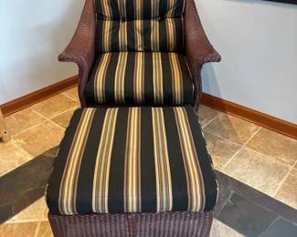 Rattan Chair And Ottoman
