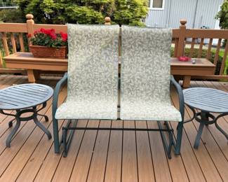Patio Glider And Side Tables